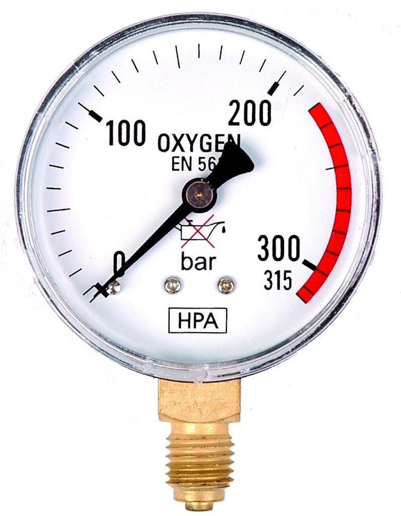 Manometr do tlenu technicznego M63R HPA